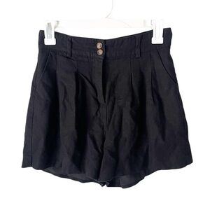 Evereve Shorts Women's Small Janice High Rise LInen Blend Academia Chic